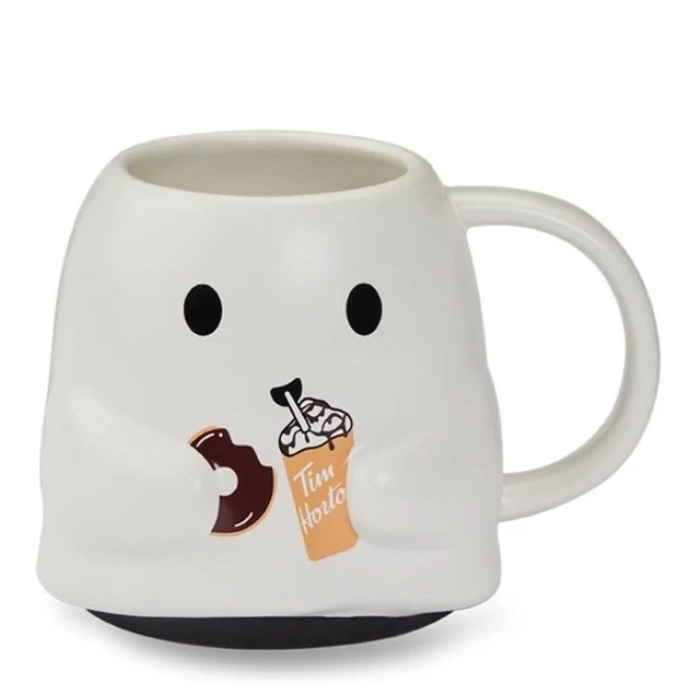 NEW Tim Hortons Halloween Ghost Mug Color Changing Donut And Bats Mug 👻 🦇